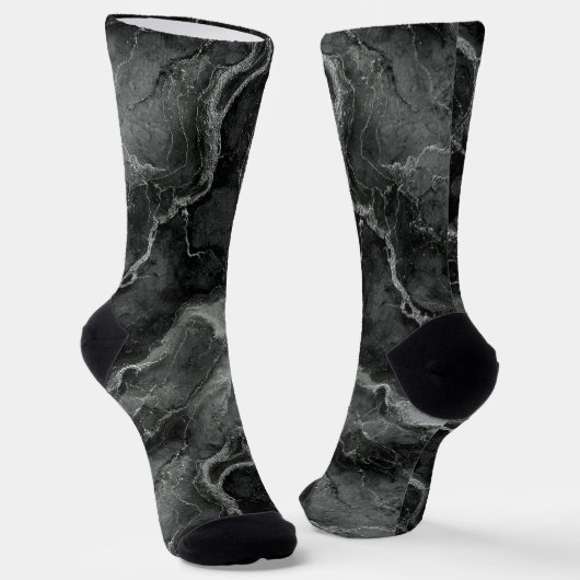 Monochrome Palette Grau-Schwarz-Marmor Socken (Gewinkelt)