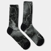 Monochrome Palette Grau-Schwarz-Marmor Socken (Rechts)