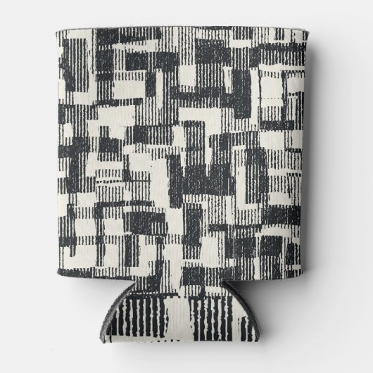 Monochrome Patchwork: Graphic Brushed Seamless. Dosenkühler (Vorderseite)