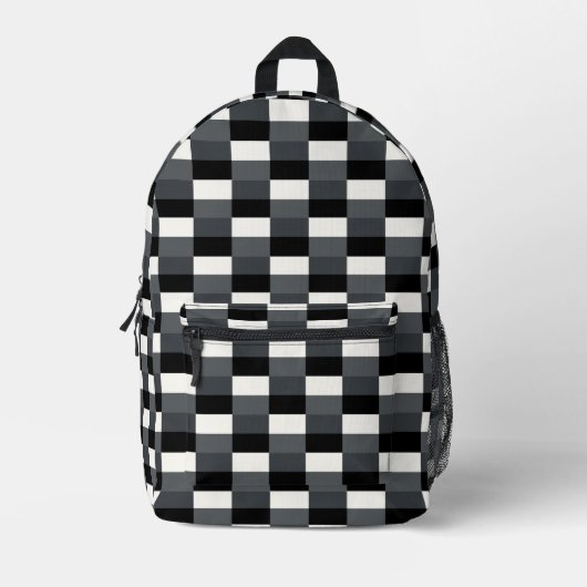 Monochrome Pattern of Gray, Grey, Black and White Bedruckter Rucksack (Vorderseite)