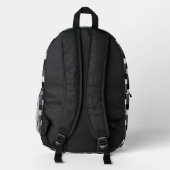 Monochrome Pattern of Gray, Grey, Black and White Bedruckter Rucksack (Rückseite)