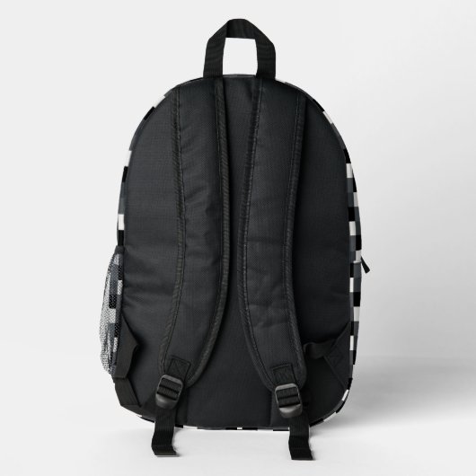Monochrome Pattern of Gray, Grey, Black and White Bedruckter Rucksack (Rückseite)