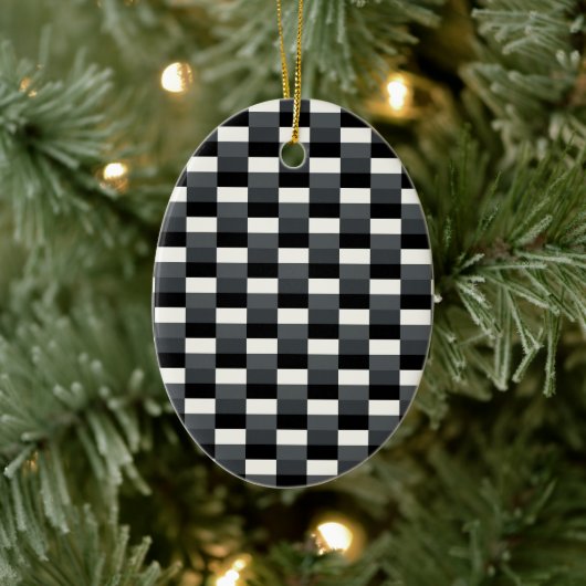 Monochrome Pattern of Gray, Grey, Black and White Keramik Ornament (Baum)