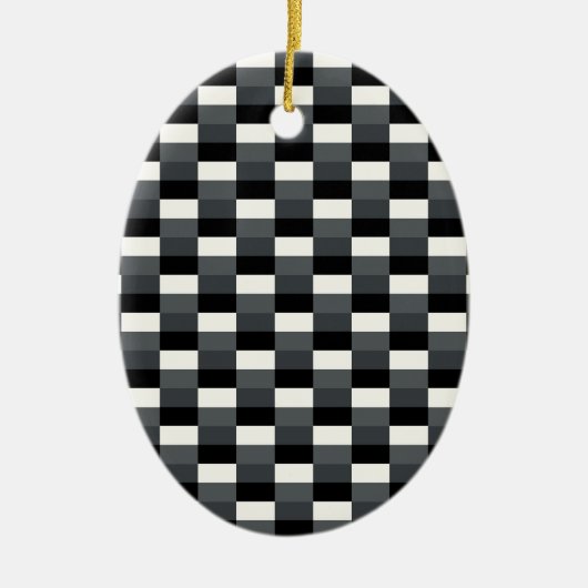 Monochrome Pattern of Gray, Grey, Black and White Keramik Ornament (Vorne)