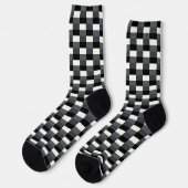 Monochrome Pattern of Gray, Grey, Black and White Socken (Linkes Detail)