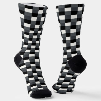 Monochrome Pattern of Gray, Grey, Black and White Socken