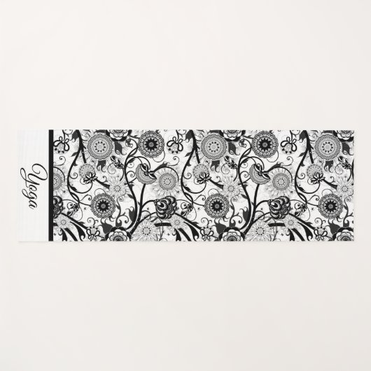 Monochrome Personalisiert Mandala Yogamatte (Vorderseite (Horizontal))