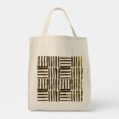 Monochrome Pinselstrich Öko Grocerei Tasche (Rückseite)