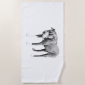 Monochrome Pit Bull Handtuch (Vorderseite)