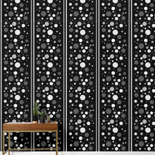 Monochrome Polka-Dosen und Streifen Tapete