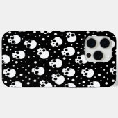 Monochrome Polka Dot Skull Case-Mate iPhone Hülle (Rückseite (Horizontal))