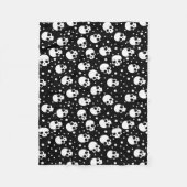 Monochrome Polka Dot Skull Fleecedecke (Vorderseite)