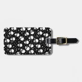 Monochrome Polka Dot Skull Gepäckanhänger (Vorderseite horizontal)