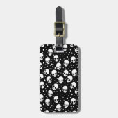 Monochrome Polka Dot Skull Gepäckanhänger (Vorderseite vertikal)