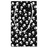 Monochrome Polka Dot Skull Kleine Geschenktüte (Rückseite)