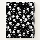 Monochrome Polka Dot Skull Notizblock (Rückseite)