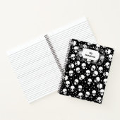 Monochrome Polka Dot Skull Notizblock (Innenseite)