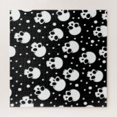 Monochrome Polka Dot Skull Puzzle (Horizontal)