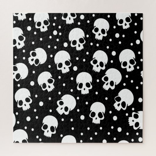 Monochrome Polka Dot Skull Puzzle (Vertikal)