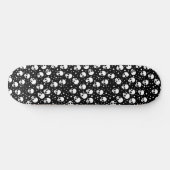 Monochrome Polka Dot Skull Skateboard (Horizontal)