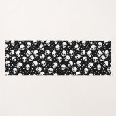 Monochrome Polka Dot Skull Yogamatte (Vorderseite (Horizontal))