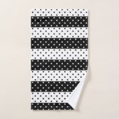 Monochrome Polka Dots Badetuch Set (Handtuch)