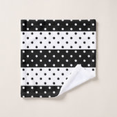 Monochrome Polka Dots Badetuch Set (Waschlappen)