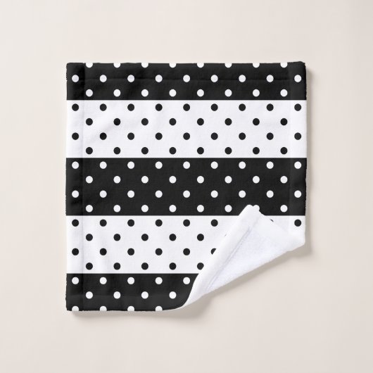 Monochrome Polka Dots Badetuch Set (Waschlappen)