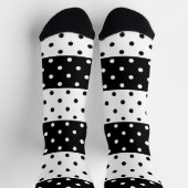 Monochrome Polka Dots Crew Socken (Oben)