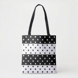 Monochrome Polka Dots-Tasche Tasche