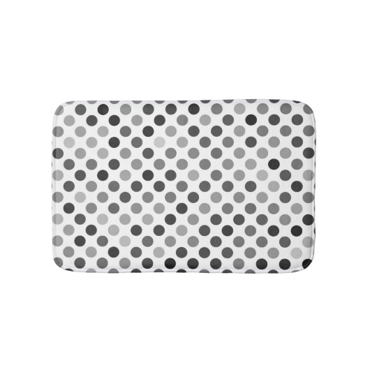 Monochrome Polka-Dottern-Muster (Schwarz-Weiß-Punk Badematte (Vorderseite)