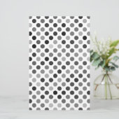 Monochrome Polka-Dottern-Muster (Schwarz-Weiß-Punk Briefpapier (Stehend Vorderseite)