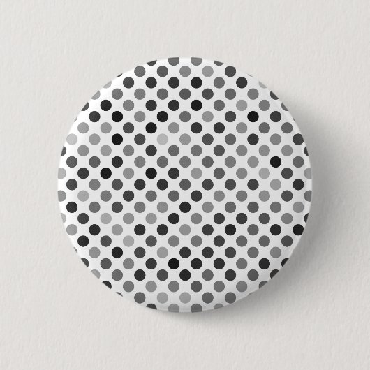 Monochrome Polka-Dottern-Muster (Schwarz-Weiß-Punk Button (Vorderseite)