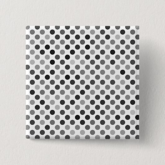 Monochrome Polka-Dottern-Muster (Schwarz-Weiß-Punk Button (Vorderseite)