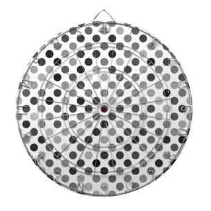 Monochrome Polka-Dottern-Muster (Schwarz-Weiß-Punk Dartscheibe