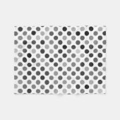 Monochrome Polka-Dottern-Muster (Schwarz-Weiß-Punk Fleecedecke (Vorderseite (Horizontal))