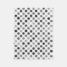 Monochrome Polka-Dottern-Muster (Schwarz-Weiß-Punk Fleecedecke