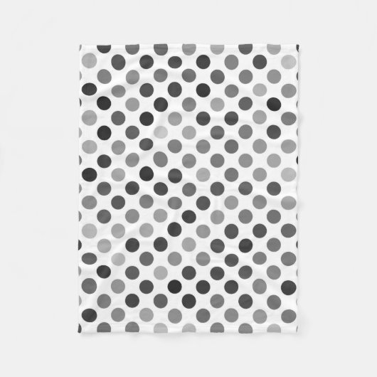 Monochrome Polka-Dottern-Muster (Schwarz-Weiß-Punk Fleecedecke (Vorderseite)