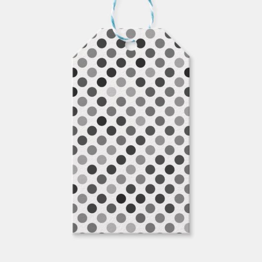 Monochrome Polka-Dottern-Muster (Schwarz-Weiß-Punk Geschenkanhänger (Vorderseite)