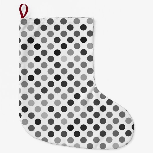 Monochrome Polka-Dottern-Muster (Schwarz-Weiß-Punk Großer Weihnachtsstrumpf (Vorderseite)