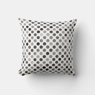 Monochrome Polka-Dottern-Muster (Schwarz-Weiß-Punk Kissen