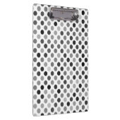 Monochrome Polka-Dottern-Muster (Schwarz-Weiß-Punk Klemmbrett (Rechts)