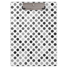 Monochrome Polka-Dottern-Muster (Schwarz-Weiß-Punk Klemmbrett