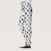 Monochrome Polka-Dottern-Muster (Schwarz-Weiß-Punk Leggings (Links)