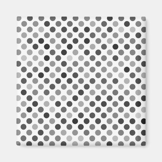 Monochrome Polka-Dottern-Muster (Schwarz-Weiß-Punk Magnet (Vorne)