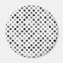 Monochrome Polka-Dottern-Muster (Schwarz-Weiß-Punk Magnet