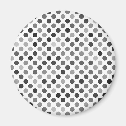 Monochrome Polka-Dottern-Muster (Schwarz-Weiß-Punk Magnet (Vorne)