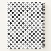 Monochrome Polka-Dottern-Muster (Schwarz-Weiß-Punk Notizblock (Rückseite)