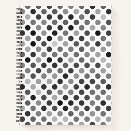 Monochrome Polka-Dottern-Muster (Schwarz-Weiß-Punk Notizblock