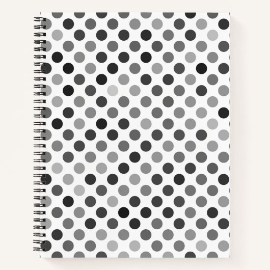 Monochrome Polka-Dottern-Muster (Schwarz-Weiß-Punk Notizblock (Vorderseite)